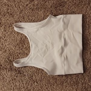 White Lululemon Power Pivot Ribbed Tank Top